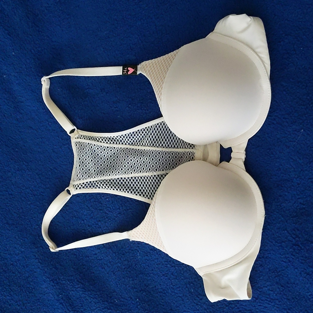 Victoria's Secret Front Clasp White Racerback Bra